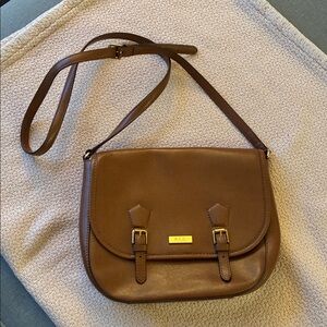 RALPH LAUREN Brown Leather Crossbody Bag